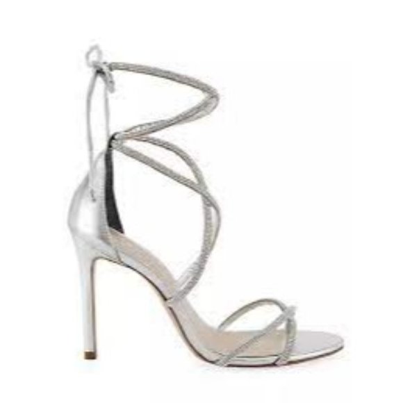 Schutz Carley Sandal in Prata & Cristal - Picture 1 of 8